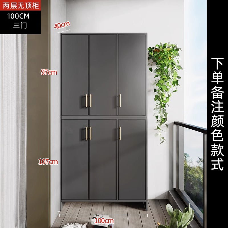 Space Aluminum Balcony Locker Sunscreen Wardrobe Large Capacity Cabinet Sundries Storage Cabinet Locker Shoe Cabinet Side Cabinet