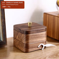 High-end walnut floss storage box multi-layer cotton swab box for home toothpick cotton swab box dust-proof creative solid wood box