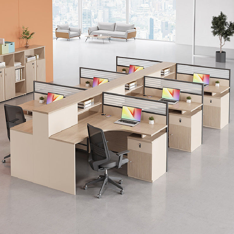 Saint li staff desk employee slot table and chair combination cross-shaped booth financial screen casual modern