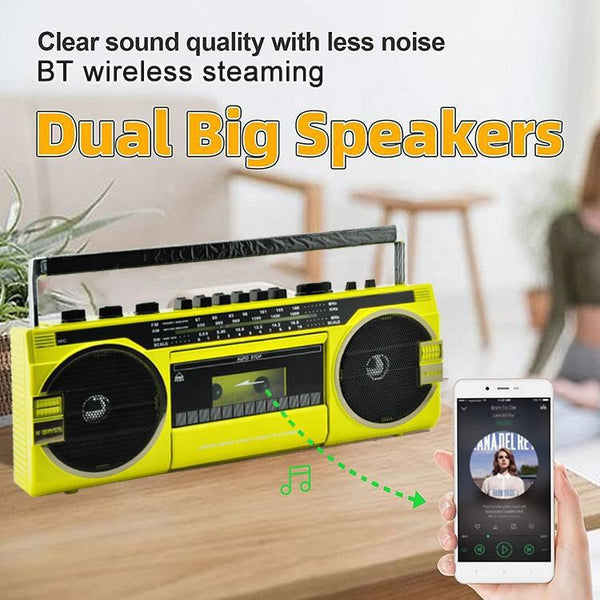 Tape drive 80s nostalgic vintage retro portable home radio cassette player tape recorder
