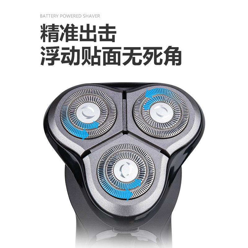 Multifunctional 4d full body washable shaver, rechargeable razor for men, beard trimmer with long-lasting battery and triple blade heads