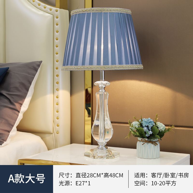 Modern fashion crystal table lamp bedroom bedside lighting living room light luxury warm romantic wedding american style dimmable remote control