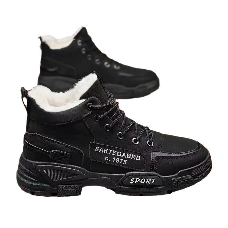 Boots men's winterworkwear high-top men's shoes men's cotton shoes fleece-linedheattechwaterproofnon-slip northeast snow boots men