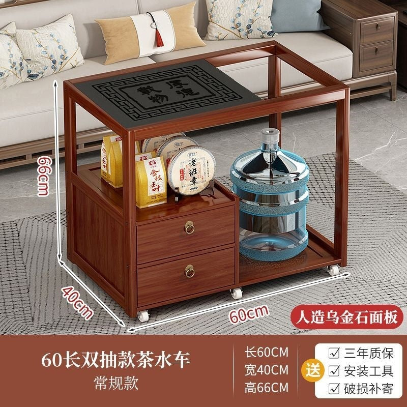 Movable tea table for home small tea table water kettle all-in-one tea cabinet tea cart kung fu tea set suit new chinoiserie coffee table