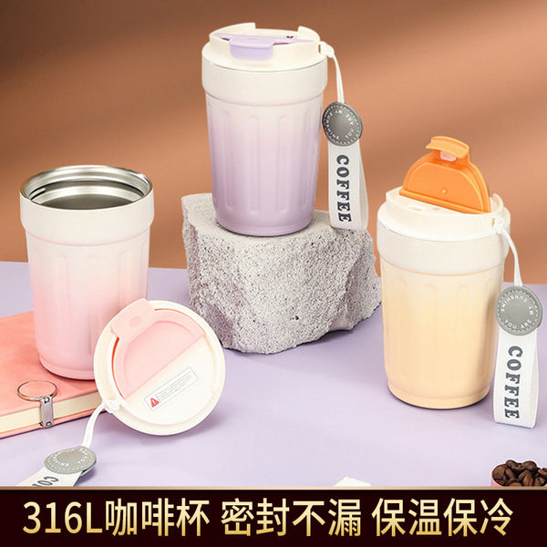316L stainless steel liner ceramic coffee cup high value portable car thermal insulation water cup coffee latte cup