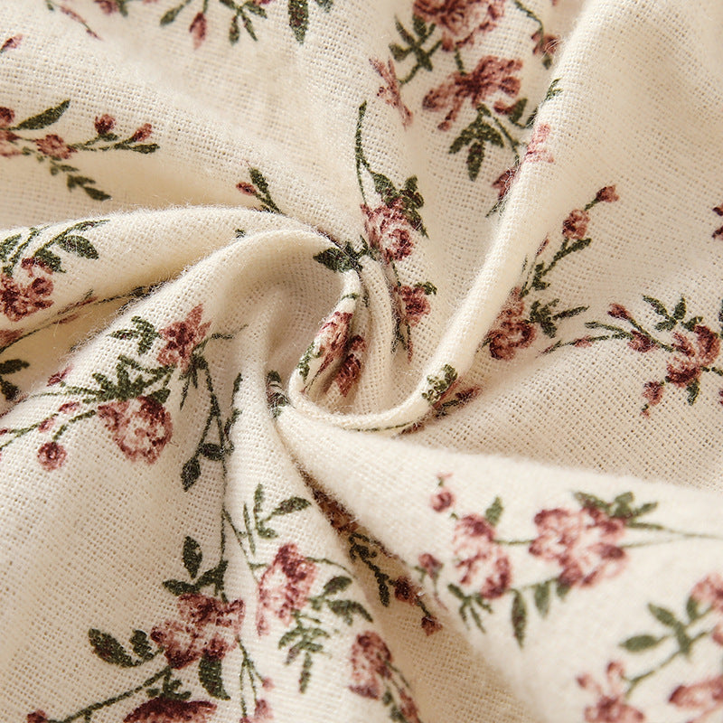 Baby romper  spring/autumn new collection - country style red floral print bodysuit with lace collar