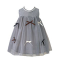Girls' summer lightweight dress  new style children's sleeveless tank top mesh skirt baby bow princess dress