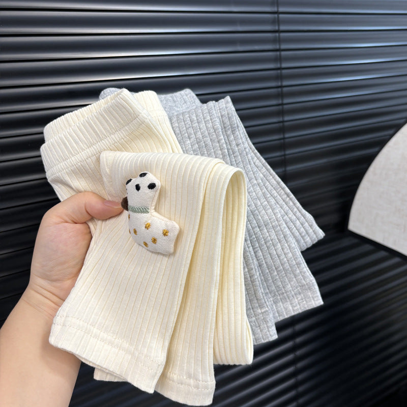 Girls' spring/autumn new leggings - cartoon 3d puppy design, stylish and trendy casual pants, can be worn as outerwear, hot-selling fashion item