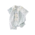 Summer floral lightweight baby romper - newborn summer outfit, short-sleeve bodysuit, crawling suit