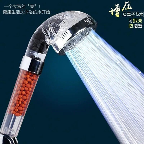 Negative ion shower shower nozzle set single head bath pressurized bath bathroom faucet water heater Yuba