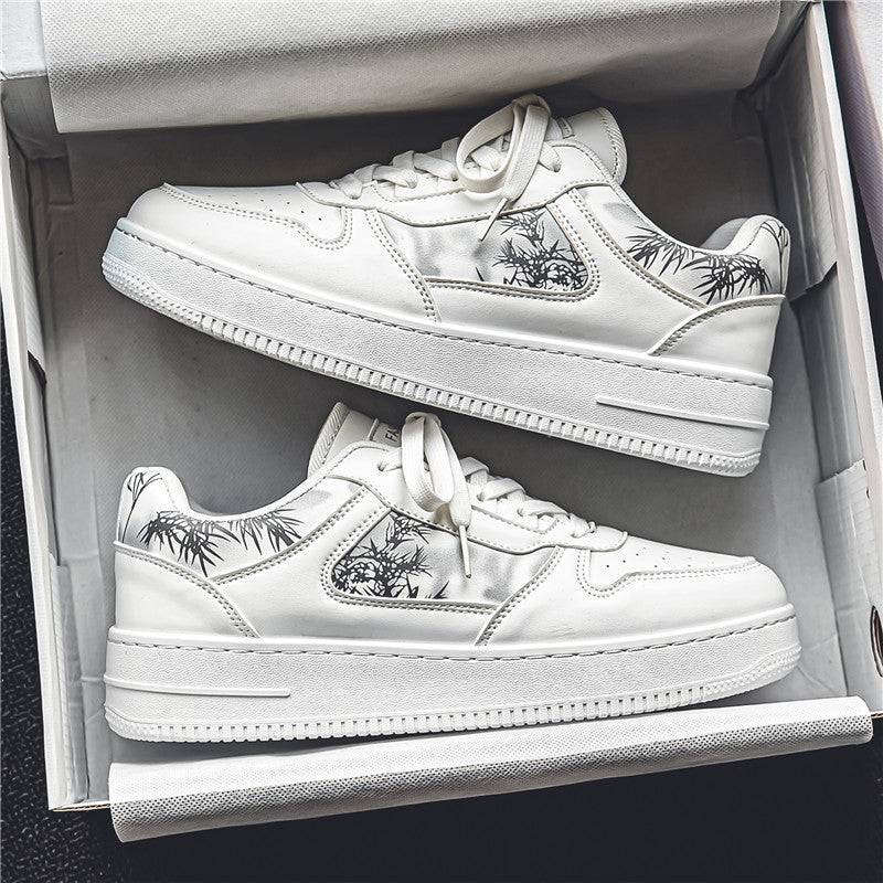 Trendy ink wash painting skate shoes - 2026 new men's collection: high-style, versatile, casual sneakers for students and athletes