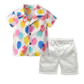 wholesale of spring/summer new boys' shirts: printed, short-sleeved, breathable children's shirts, cute baby boy clothing