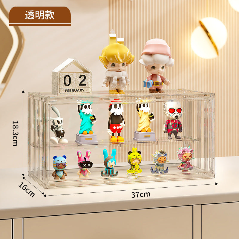 Container dust-proof blind box storage box can be stacked with grid tide play figure box desktop transparent doll blind box