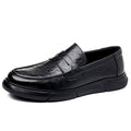 Casual leather shoes for men spring live broadcast british business formal wear hand-grabbed pattern soft leather soft bottom slip-on men's leather shoes