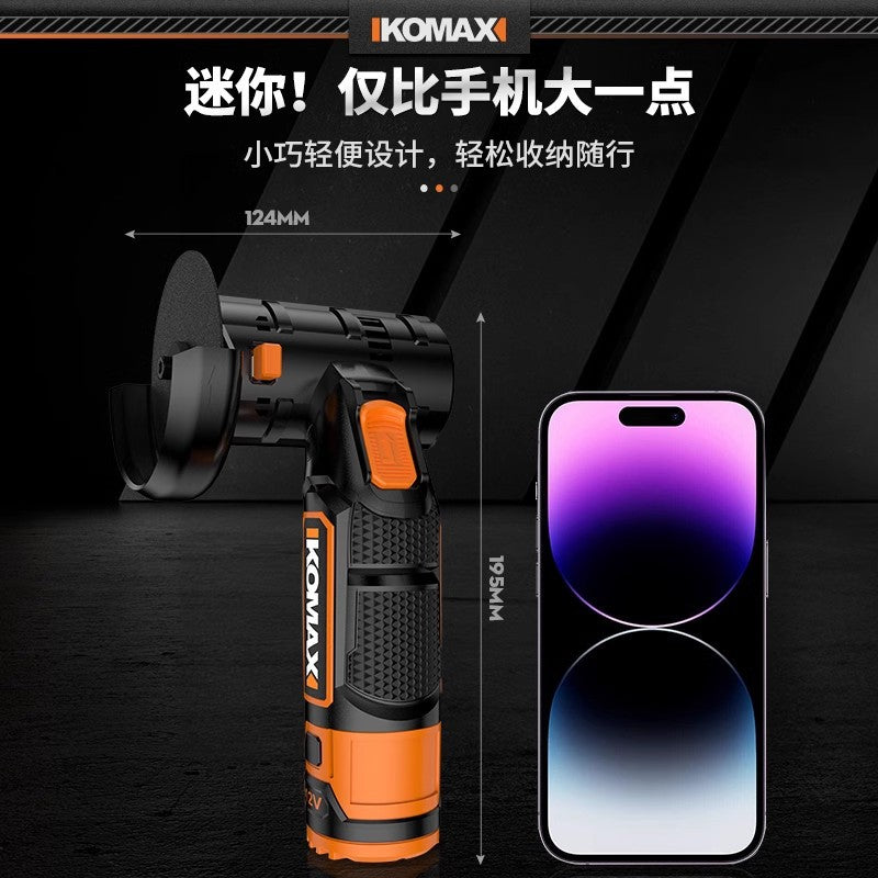 Lithium battery mini angle grinder - cordless polisher, sander, multi-function small hand grinder & cutter for home use
