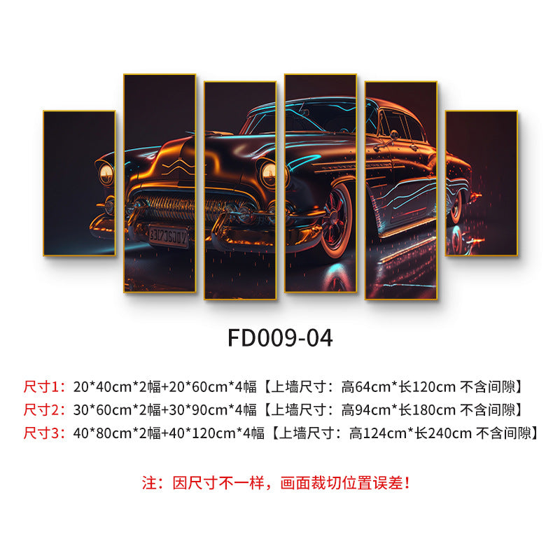 Bar industrial wind motorcycle wall decoration painting tavern KTV box creative mural barbecue shop car painting