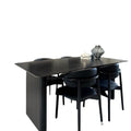 Rock slab dining table and chair combination italian pure black small apartment for homenormcore creative popularaccessible luxury rectangular dining table