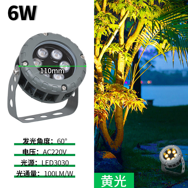 LED wheel shooting tree light colorful outdoor waterproof flood light garden lawn landscape plug-in light round tree light