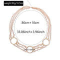 hot-selling metal geometric body chain fashionstylish hot girl circle retropatchworkcasual accessories women's waist chain