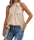 summer new arrival halter neck bow leopard print satin sleeveless tank top wholesale