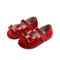 Vancahao girls' korean style velvet cartoon princess shoes,  spring new collection, single shoes, children's bowknot leather shoes