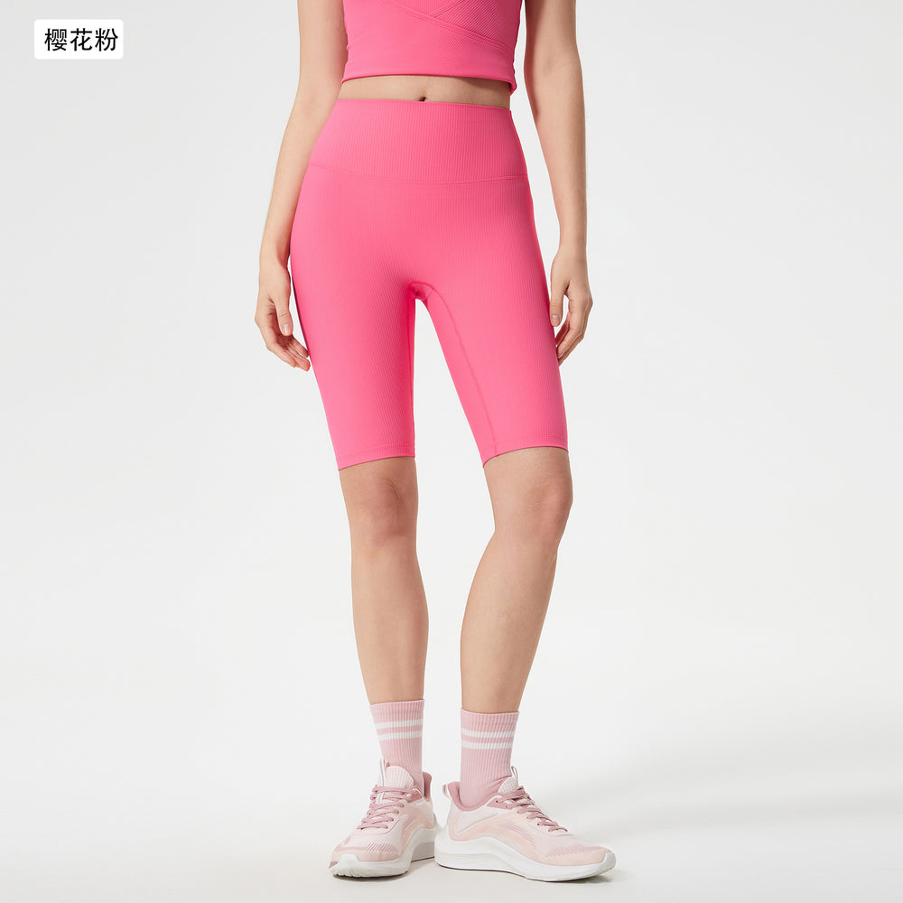 Spring/summer high-waisted tummy control yoga leggings - tight fit, butt-lifting, fitness capris - outdoor cycling & sports shorts for women (d25042)