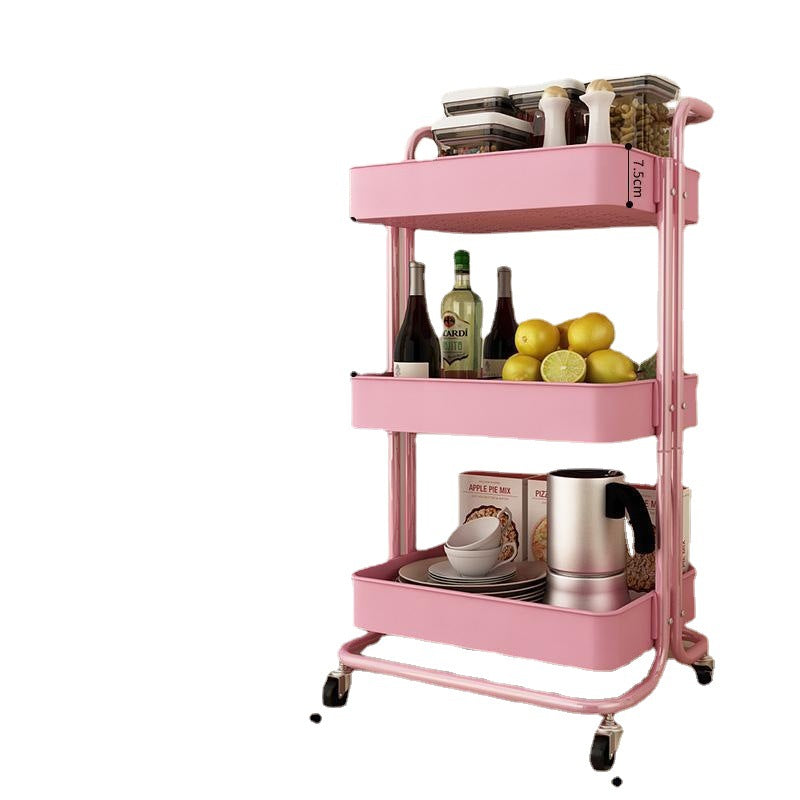 Removable trolley rack Bedroom snacks Cosmetics Multi-layer bedside storage rack Kitchen storage rack
