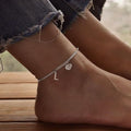 Amazon exquisite silver initial anklet - minimalist personalized letter anklet with cz heart cuban chain