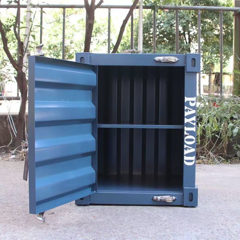 Container industrial style bedside small cabinet iron bedside table creative office side cabinet storage cabinet bedroom storage cabinet