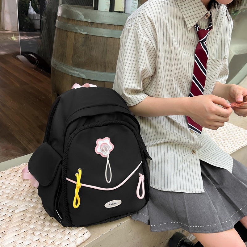 Sweet style small backpack - japanese style junior high, high school, and college student fashion trendy minimalist double shoulder backpack - women's travel bag