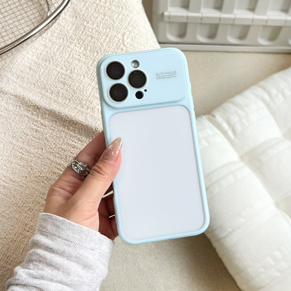 Macaron fresh large window minimalist integrated lens frame refreshing apple 18 phone case ip17 hard case 16