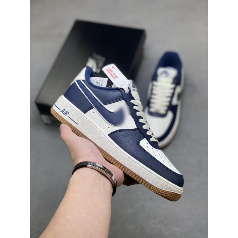 Putian high version air force one af1 white shoes wheat color pure original version black warrior men's shoes black sneakers