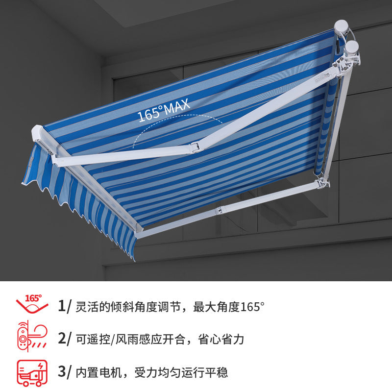 Aluminum alloy retractable awning - available with electric retraction - premium automatic outdoor sun shade for homes and villas