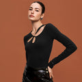 tr she hot petal seal black tight stretch cut outslimming looksense of designsexyjumpsuit bottom