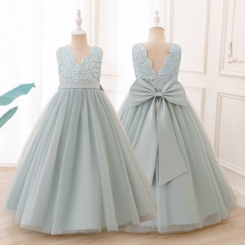 Export style kids dress host dress classy sense accessible luxuryniche styleclassygirllacepatchwork back deep v
