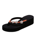 2025 new women's summer fashion flip-flops - versatile beach sandals with floral design and chunky sole