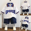 Boys' summer outfit set:  new arrival - stylish and trendy two-piece short-sleeve set for baby boys
