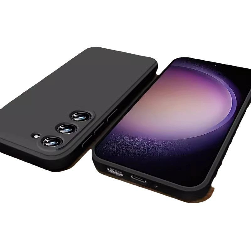 Suitable for samsung s26ultra mobile phone case straight edge liquid silicone s24plus lens all-inclusive a56 soft protective case
