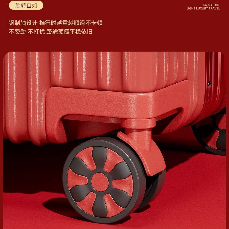 Marriage suitcase Women's 20-inch dowry trolley case Red box Bridal dowry case Large capacity password box