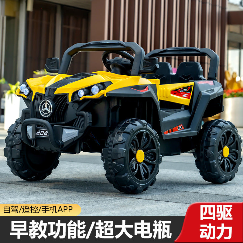 New seated baby music self-driving toy car four-wheel drive charging remote control off-road car children's electric car