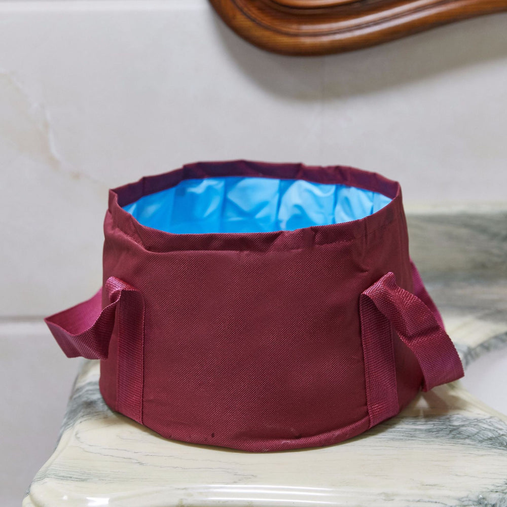 Foldable basin - portable travel round durable travel essential - outdoor water tank - portable bucket - collapsible wash basin