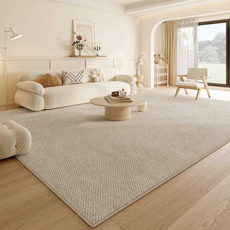Distributed carpet living room classy sense  new style stain-resistant, wash-free, wipeable cream style pure color waterproof maintenance-free floor