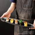 Japanese creative large long sushi plate oval plate sushi sashimi plate day-shaped plate restaurant wine business plate