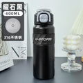 Sports & fitness cycling water bottle - large capacity, portable, locking lid, dual-drink straw, stylish stainless steel insulated tumbler