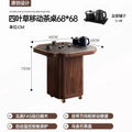 Four-leaf clover solid wood movable tea cabinet tea cart balcony tea table accessible luxury modern classy living room small coffee table