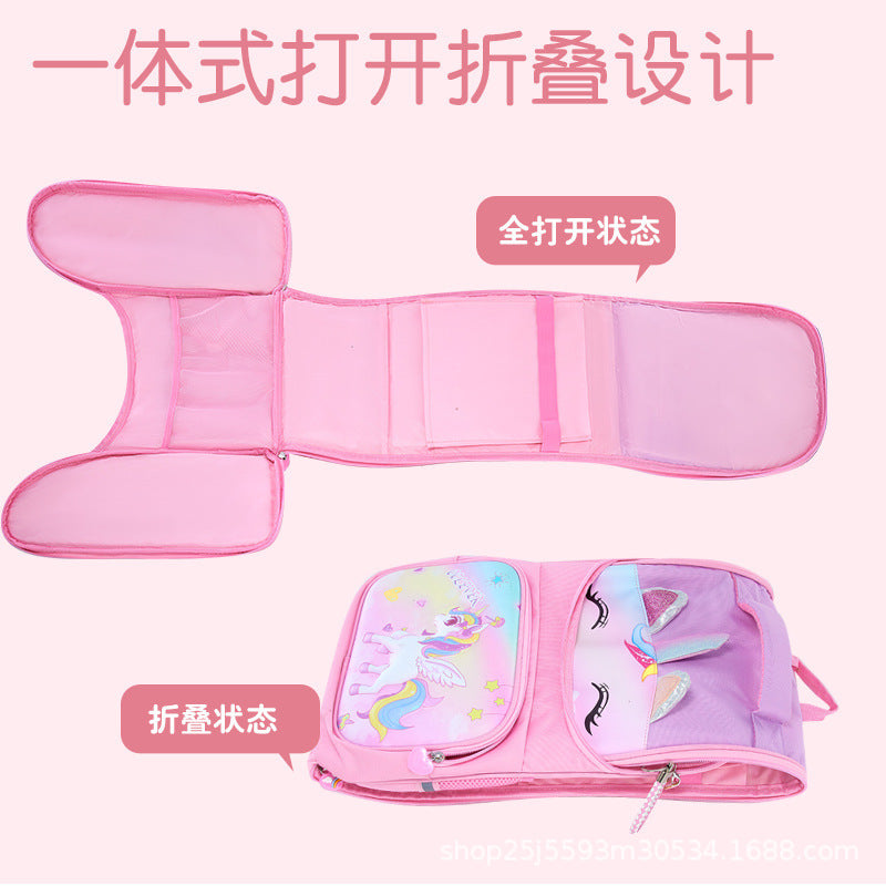 New 2024 cartoon unicorn children's schoolbag large-capacity load reduction spine protection primary school students in grades 1-6 backpack