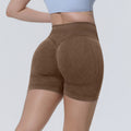 New arrival cross-border seamless washable tight high elastic high waist yoga shorts sports running fitness yoga wear three-quarter pants