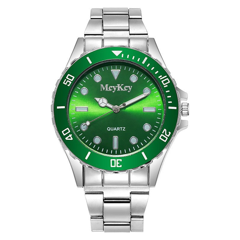 Steel band men's quartz watch - submariner style, business fashion, alloy men's watch - factory direct, in stock