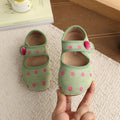 Vancahao girls' leather shoes,  autumn new collection, birkenstock-style fashionable and versatile polka dot shoes, outdoor children's footwear