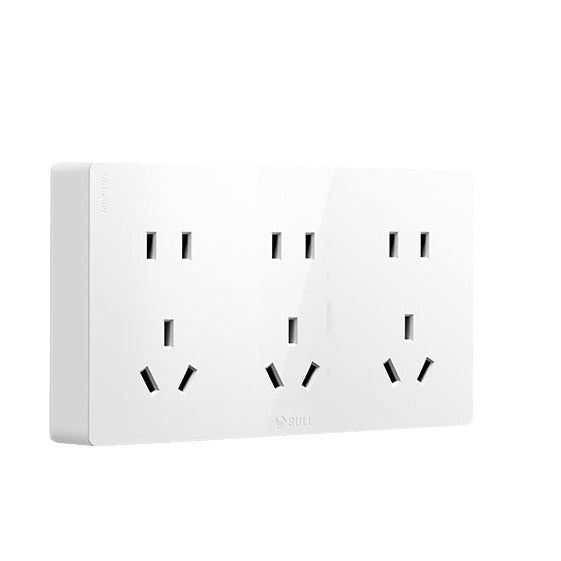 Bull G59Z423 surface-mounted fifteen 15-hole socket panel household 86-type open-wire open box white, gold, gray